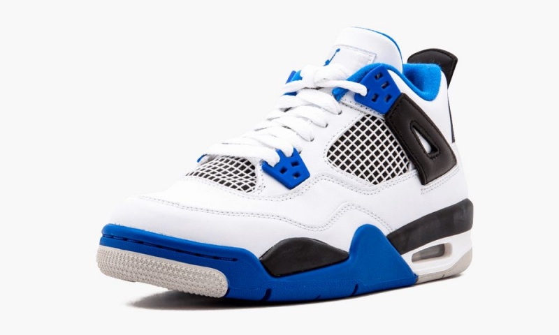 Nike Air Jordan 4 Retro BG 'Motorsport' Lasten Kengät Valkoinen Kuninkaallinen Sininen Mustat | 390XJMSVU
