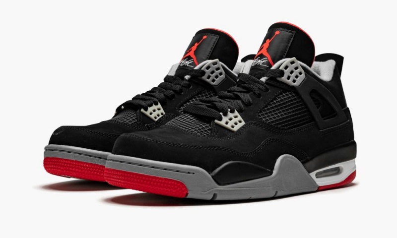 Nike Air Jordan 4 Retro 'Bred' Miesten Kengät Mustat Harmaat Punainen | 726KLRODW