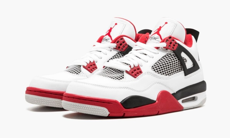 Nike Air Jordan 4 Retro 'Fire Red' Miesten Kengät Valkoinen Punainen Mustat | 679CZHVGD