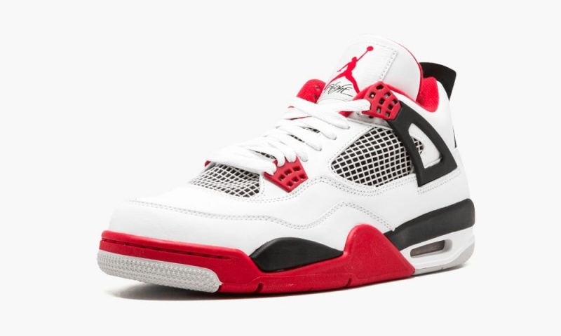 Nike Air Jordan 4 Retro 'Fire Red' Miesten Kengät Valkoinen Punainen Mustat | 679CZHVGD