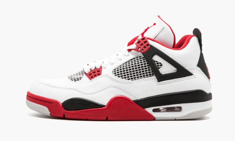 Nike Air Jordan 4 Retro \'Fire Red\' Miesten Kengät Valkoinen Punainen Mustat | 679CZHVGD