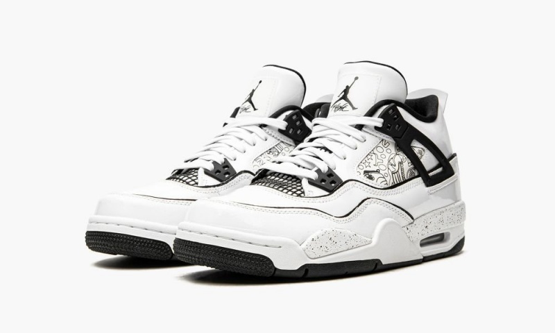 Nike Air Jordan 4 Retro GS 'DIY' Lasten Kengät Valkoinen Mustat | 640TWZKUS