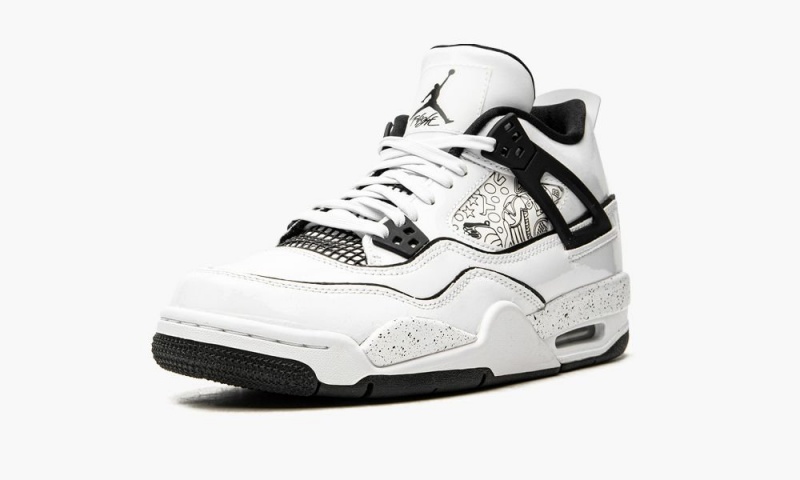 Nike Air Jordan 4 Retro GS 'DIY' Lasten Kengät Valkoinen Mustat | 640TWZKUS