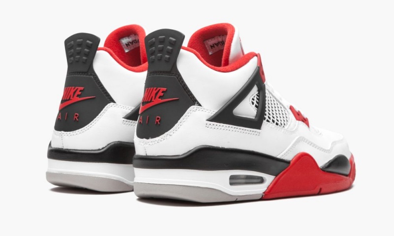 Nike Air Jordan 4 Retro GS 'Fire Red' Lasten Kengät Valkoinen Punainen Mustat Harmaat | 138QCLBRX