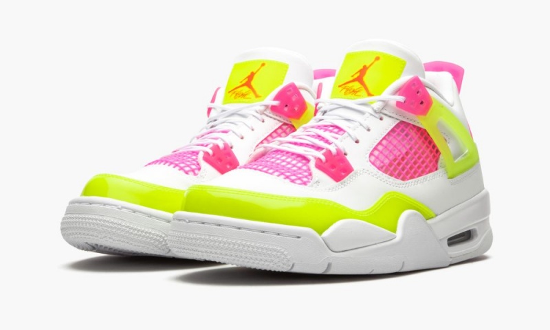 Nike Air Jordan 4 Retro GS 'Lemon Venom' Lasten Kengät Valkoinen Sitruuna Pinkki | 729LCBDJS