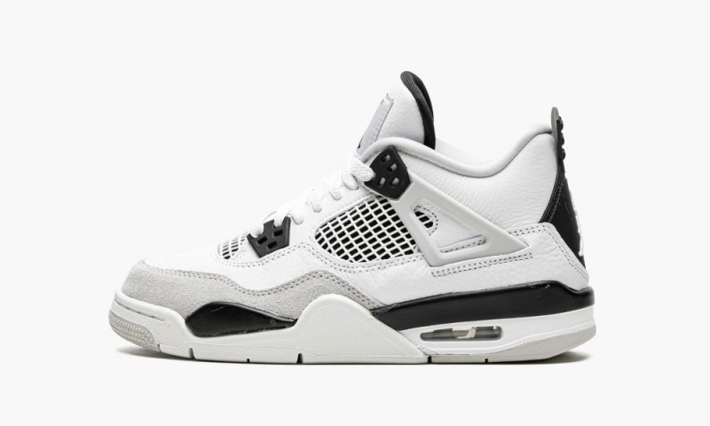 Nike Air Jordan 4 Retro GS 'Military Black' Lasten Kengät Valkoinen Mustat Harmaat | 328PNJYGM