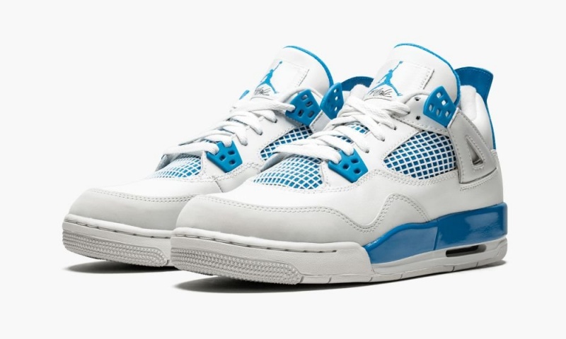 Nike Air Jordan 4 Retro GS 'Military' Lasten Kengät Valkoinen Sininen Harmaat | 258LKTAHC