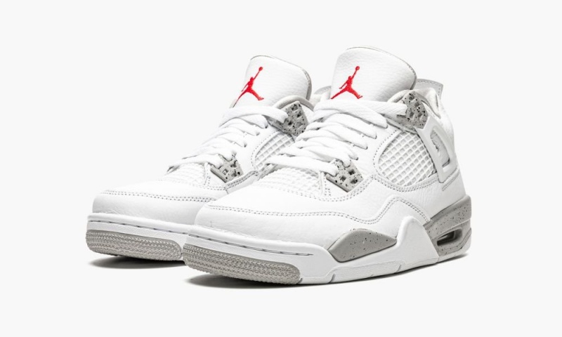 Nike Air Jordan 4 Retro GS 'White Oreo' Lasten Kengät Valkoinen Harmaat Mustat Punainen | 183GRLHDX