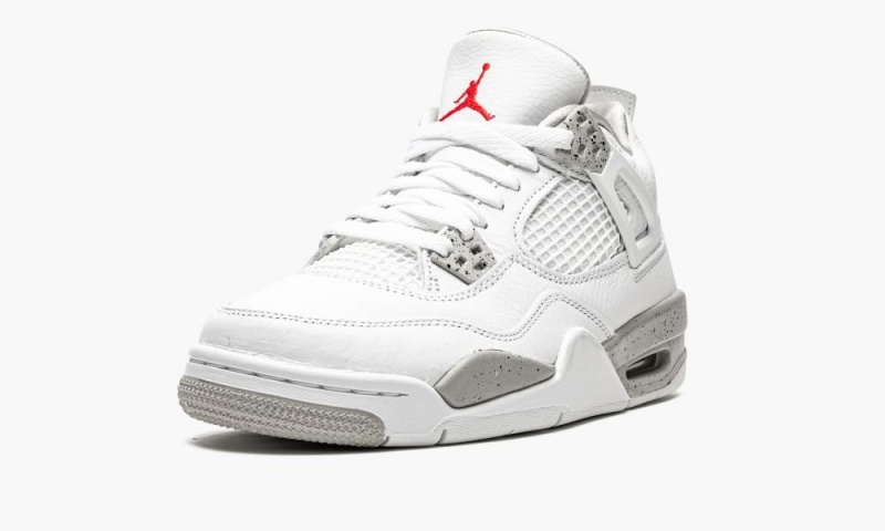Nike Air Jordan 4 Retro GS 'White Oreo' Lasten Kengät Valkoinen Harmaat Mustat Punainen | 183GRLHDX