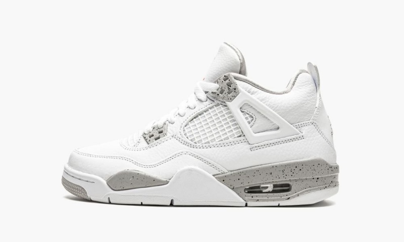 Nike Air Jordan 4 Retro GS \'White Oreo\' Lasten Kengät Valkoinen Harmaat Mustat Punainen | 183GRLHDX