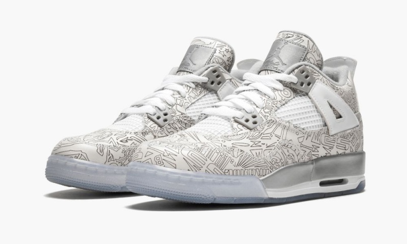 Nike Air Jordan 4 Retro Laser BG '30th Anniversary' Lasten Kengät Valkoinen Metal Hopea | 546AKSQLE