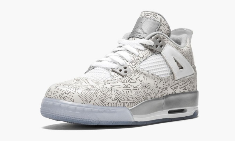 Nike Air Jordan 4 Retro Laser BG '30th Anniversary' Lasten Kengät Valkoinen Metal Hopea | 546AKSQLE
