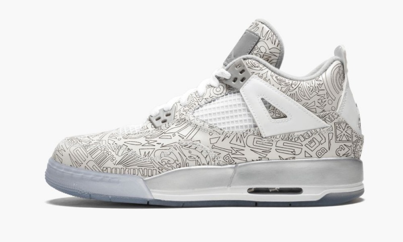 Nike Air Jordan 4 Retro Laser BG \'30th Anniversary\' Lasten Kengät Valkoinen Metal Hopea | 546AKSQLE