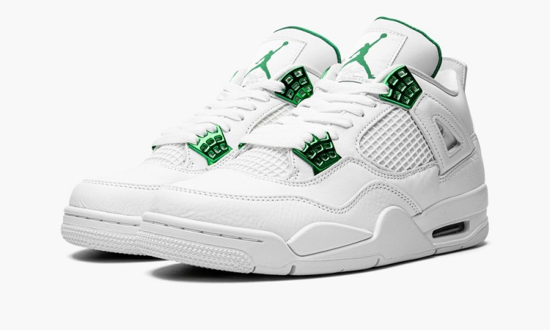 Nike Air Jordan 4 Retro 'Metallic Pack - Pine Green' Miesten Kengät Valkoinen Metal Hopea Syvä Vihreä | 257HSVOBA