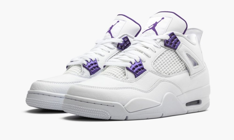 Nike Air Jordan 4 Retro 'Metallic Pack - Purple' Miesten Kengät Valkoinen Metal Hopea | 103PIFLYW