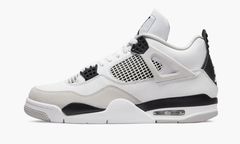 Nike Air Jordan 4 Retro 'Military Black' Miesten Kengät Valkoinen Mustat Harmaat | 162LWFKJH
