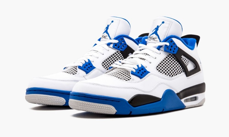 Nike Air Jordan 4 Retro 'Motorsports' Miesten Kengät Valkoinen Kuninkaallinen Sininen Mustat | 074BMQKPZ