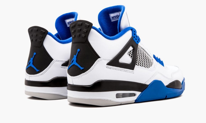 Nike Air Jordan 4 Retro 'Motorsports' Miesten Kengät Valkoinen Kuninkaallinen Sininen Mustat | 074BMQKPZ