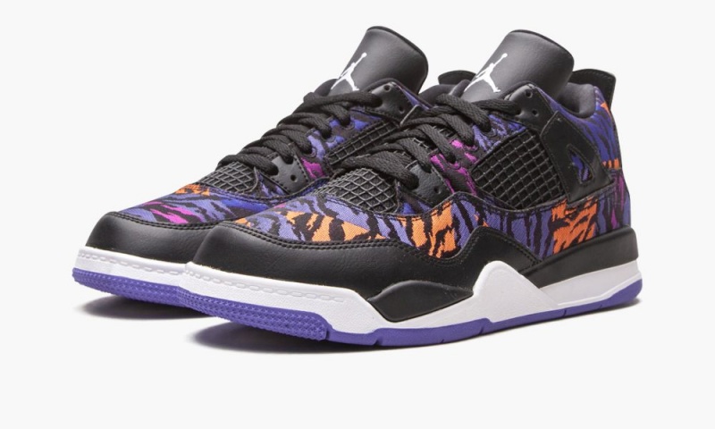 Nike Air Jordan 4 Retro PS 'Black Rush Violet' Lasten Kengät Mustat Valkoinen Violetit | 431XIOVZA