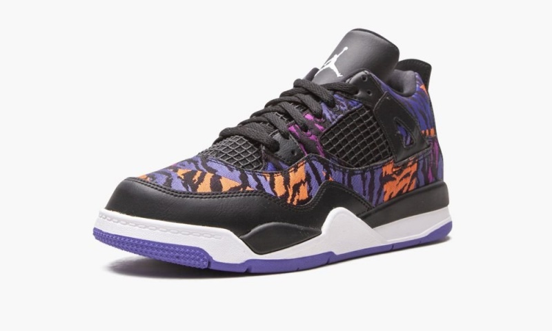 Nike Air Jordan 4 Retro PS 'Black Rush Violet' Lasten Kengät Mustat Valkoinen Violetit | 431XIOVZA
