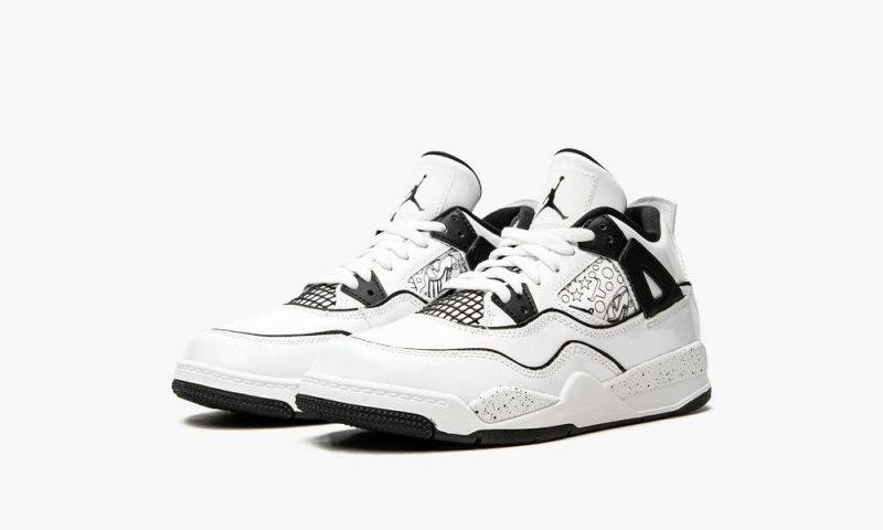 Nike Air Jordan 4 Retro PS 'DIY' Lasten Kengät Valkoinen Mustat | 521BINJVW