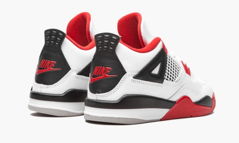 Nike Air Jordan 4 Retro (PS) 'Fire Red 2020' Lasten Kengät Valkoinen Punainen Mustat Harmaat | 054DXGFQO