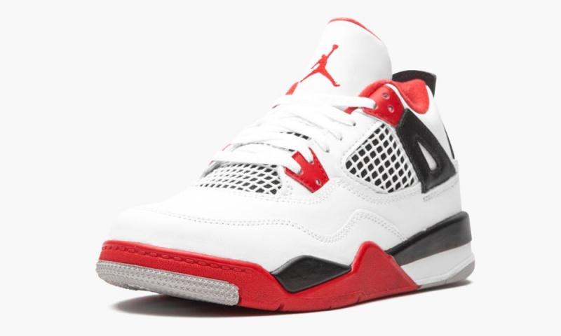 Nike Air Jordan 4 Retro (PS) 'Fire Red 2020' Lasten Kengät Valkoinen Punainen Mustat Harmaat | 054DXGFQO