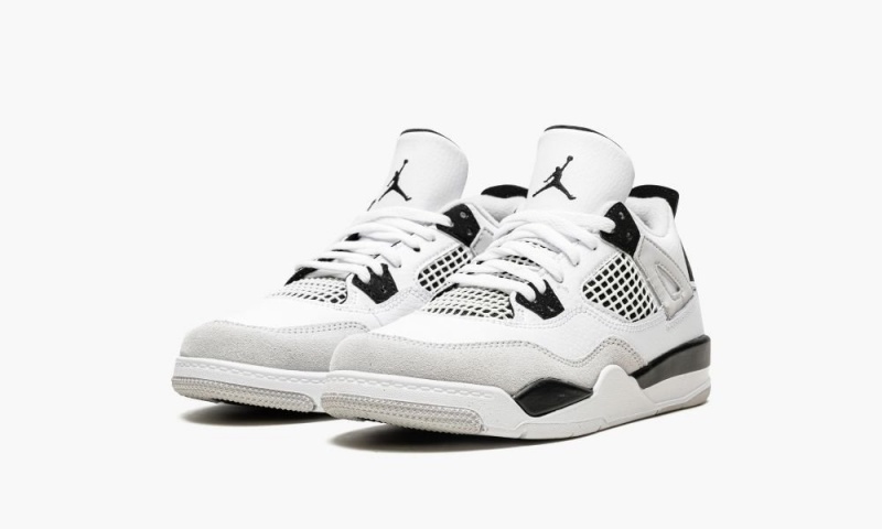 Nike Air Jordan 4 Retro PS 'Military Black' Lasten Kengät Valkoinen Mustat Harmaat | 053ZVXHLE