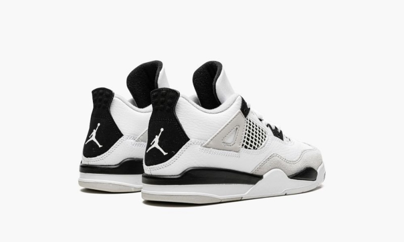 Nike Air Jordan 4 Retro PS 'Military Black' Lasten Kengät Valkoinen Mustat Harmaat | 053ZVXHLE