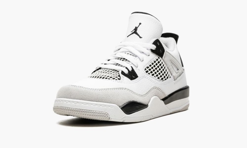 Nike Air Jordan 4 Retro PS 'Military Black' Lasten Kengät Valkoinen Mustat Harmaat | 053ZVXHLE