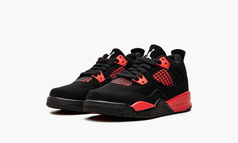 Nike Air Jordan 4 Retro PS 'Red Thunder' Lasten Kengät Mustat Valkoinen Punainen | 054NGLIWT