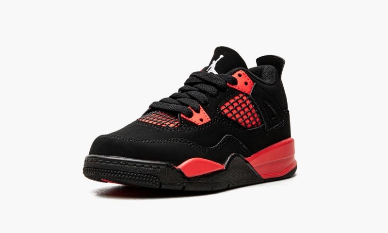 Nike Air Jordan 4 Retro PS 'Red Thunder' Lasten Kengät Mustat Valkoinen Punainen | 054NGLIWT
