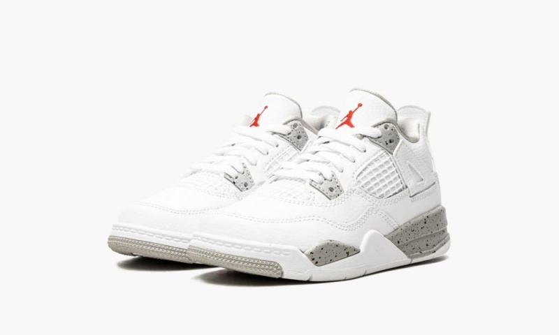 Nike Air Jordan 4 Retro PS 'White Oreo' Lasten Kengät Valkoinen Harmaat Mustat Punainen | 183MTPXKV