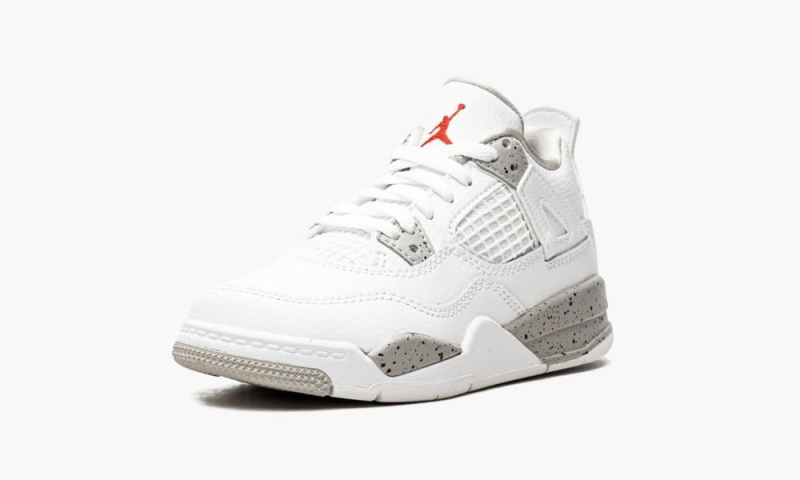 Nike Air Jordan 4 Retro PS 'White Oreo' Lasten Kengät Valkoinen Harmaat Mustat Punainen | 183MTPXKV