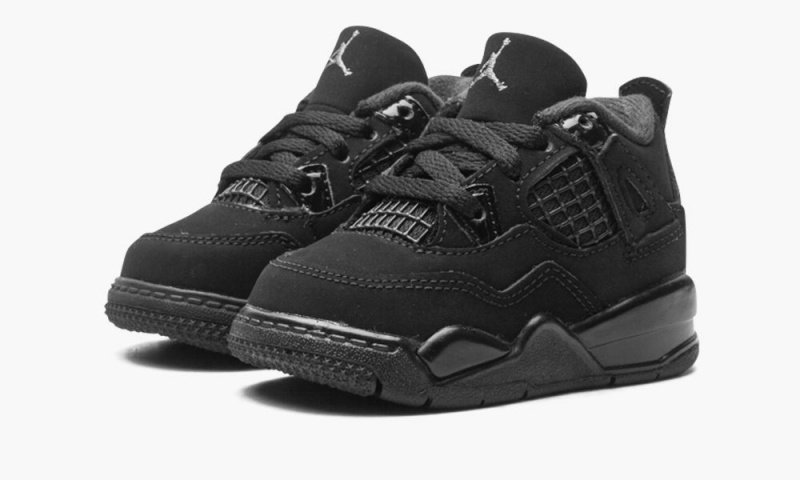 Nike Air Jordan 4 Retro (TD) 'BLACK CAT' Lasten Kengät Mustat Mustat Syvä Harmaat | 149XHNOAC