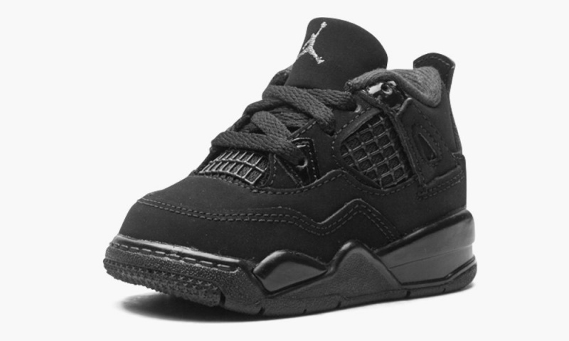 Nike Air Jordan 4 Retro (TD) 'BLACK CAT' Lasten Kengät Mustat Mustat Syvä Harmaat | 149XHNOAC