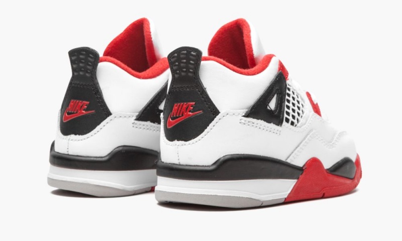 Nike Air Jordan 4 Retro (TD) 'Fire Red 2020' Lasten Kengät Valkoinen Punainen Mustat Harmaat | 971BRFAUW