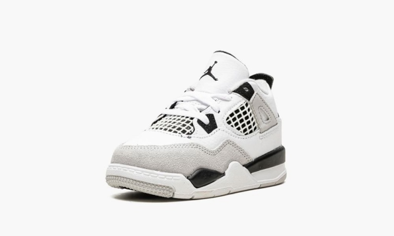 Nike Air Jordan 4 Retro TD 'Military Black' Lasten Kengät Valkoinen Mustat Harmaat | 530NIVGRC