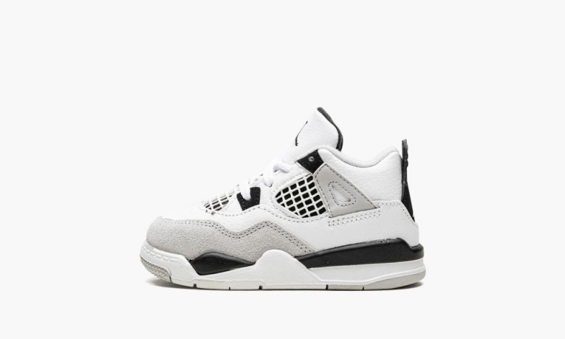 Nike Air Jordan 4 Retro TD \'Military Black\' Lasten Kengät Valkoinen Mustat Harmaat | 530NIVGRC