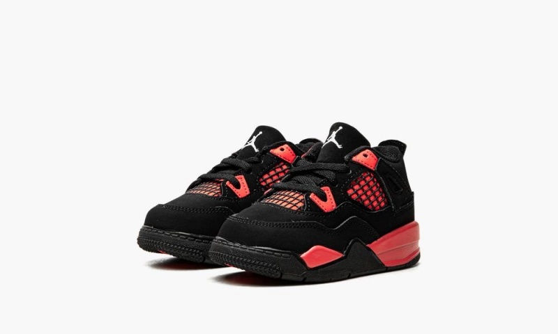 Nike Air Jordan 4 Retro TD 'Red Thunder' Lasten Kengät Mustat Valkoinen Punainen | 753DEXGVL