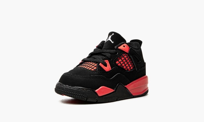 Nike Air Jordan 4 Retro TD 'Red Thunder' Lasten Kengät Mustat Valkoinen Punainen | 753DEXGVL