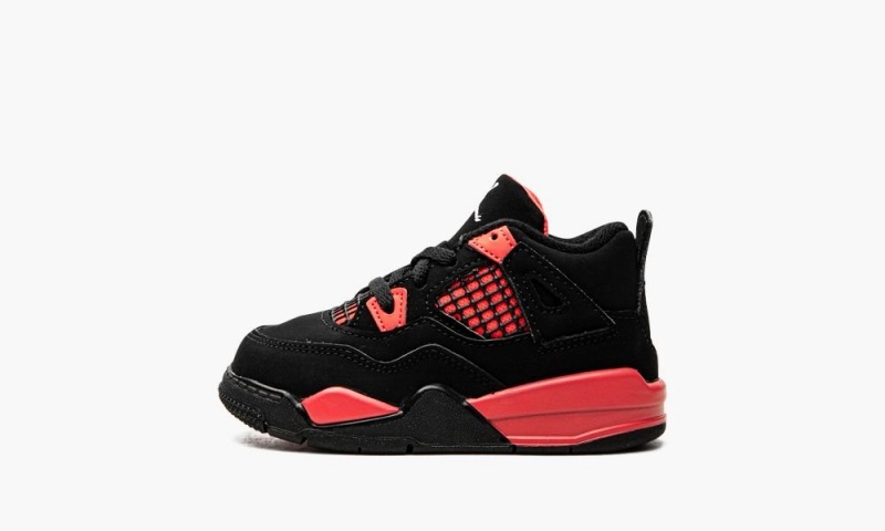 Nike Air Jordan 4 Retro TD \'Red Thunder\' Lasten Kengät Mustat Valkoinen Punainen | 753DEXGVL