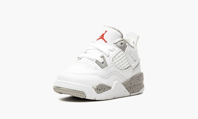 Nike Air Jordan 4 Retro TD 'White Oreo' Lasten Kengät Valkoinen Harmaat | 025JEYNWI