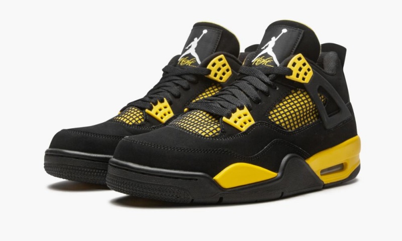 Nike Air Jordan 4 Retro 'Thunder' Miesten Kengät Mustat Valkoinen Keltainen | 573WDGHLP