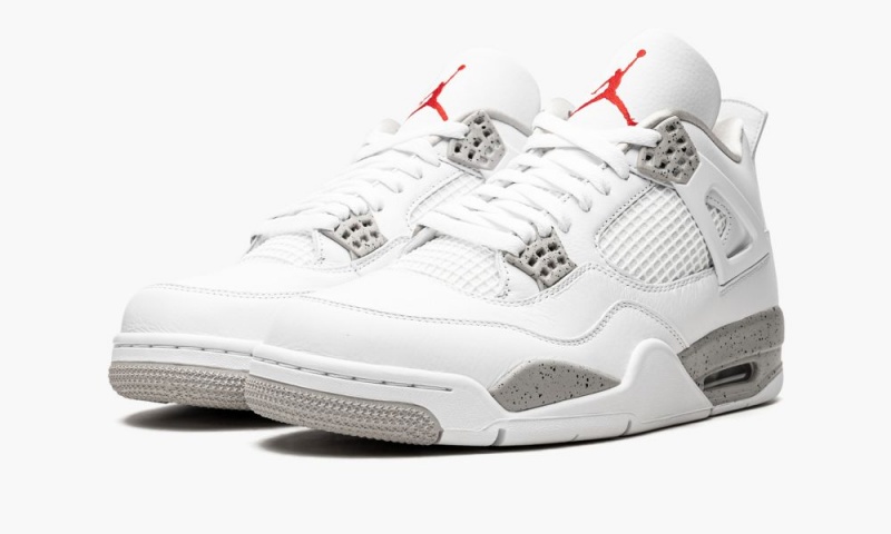 Nike Air Jordan 4 Retro 'White Oreo' Miesten Kengät Valkoinen Harmaat Mustat Punainen | 695GYSVJA
