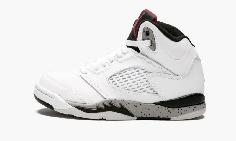Nike Air Jordan 5 Retro BP \'White Cement\' Lasten Kengät Valkoinen Punainen Mustat | 498REUDYT