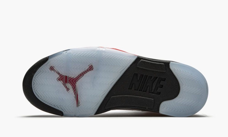 Nike Air Jordan 5 Retro 'Fire Red Silver Tongue 2020' Miesten Kengät Valkoinen Punainen Mustat | 083QHNOWZ