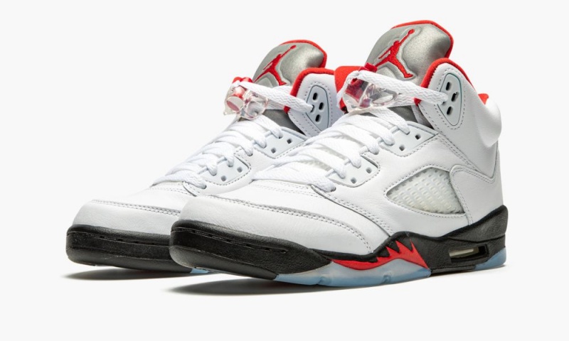 Nike Air Jordan 5 Retro GS 'Fire Red Silver Tongue' Lasten Kengät Punainen Valkoinen | 908UZGXEK