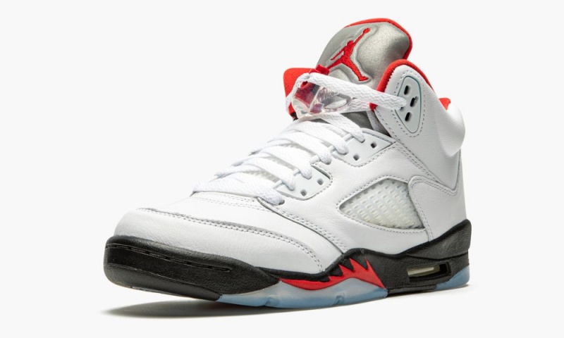 Nike Air Jordan 5 Retro GS 'Fire Red Silver Tongue' Lasten Kengät Punainen Valkoinen | 908UZGXEK