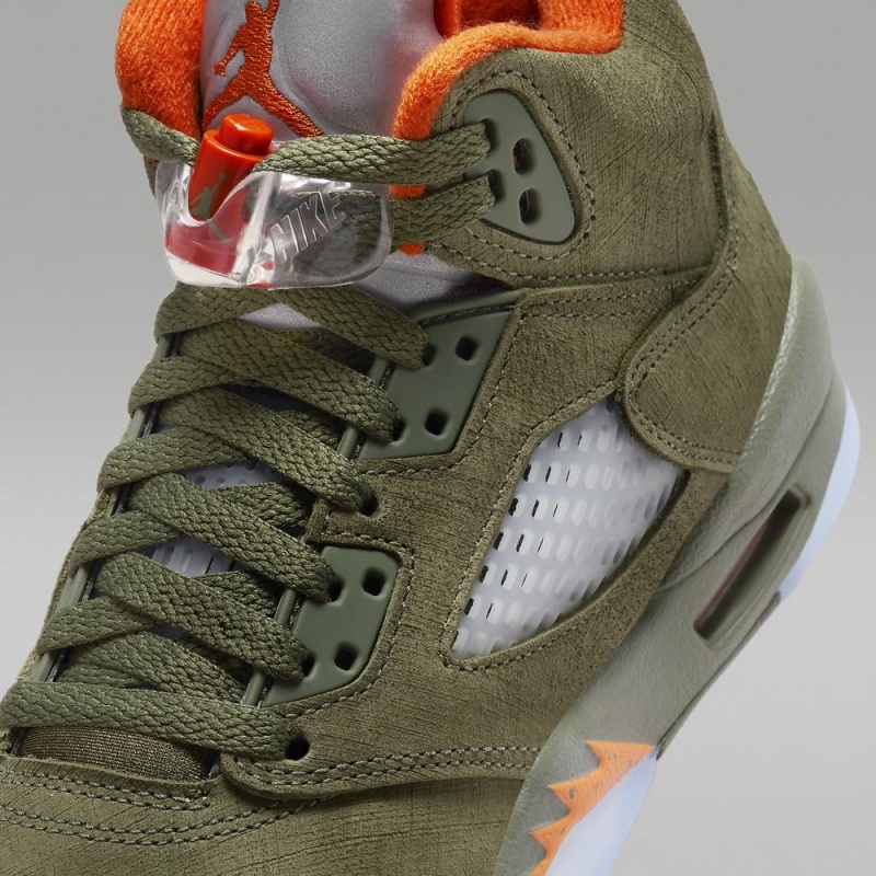 Nike Air Jordan 5 Retro Lasten Kengät Oliivinvihreä Oranssi | 397YJUQAR